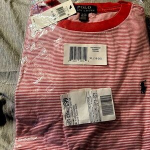 Red and White Polo Short Sleeve Shirt